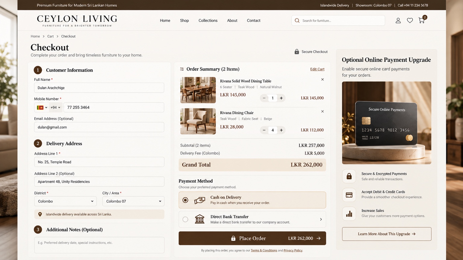 Checkout & payment journey illustrative UI concept